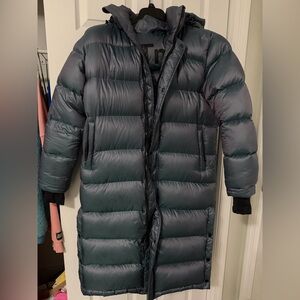 Aritiza Rare Iridescent Super Puff Long Coat Jacket Small S